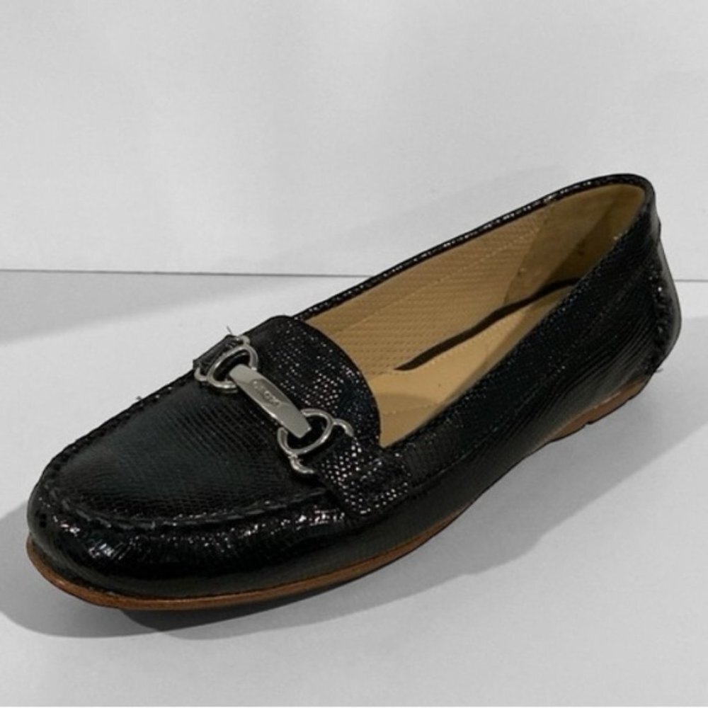 Geox Respira Black Loafers Shoes, size 38.5 like new